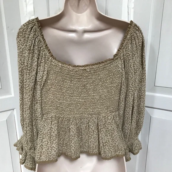 Free People Tan Floral Crop Top - Picture 11 of 14